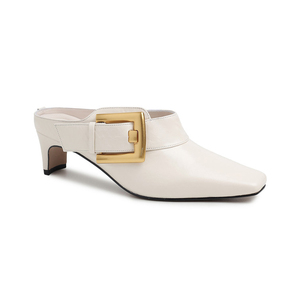 Scarpe con Tacco Alto da Donna 2026, Design Famoso con Punta Quadrata, Vera Pelle, Fibbia Grande, Tacco Aperto 5 CM, per Uso Quotidiano - Product Image 6