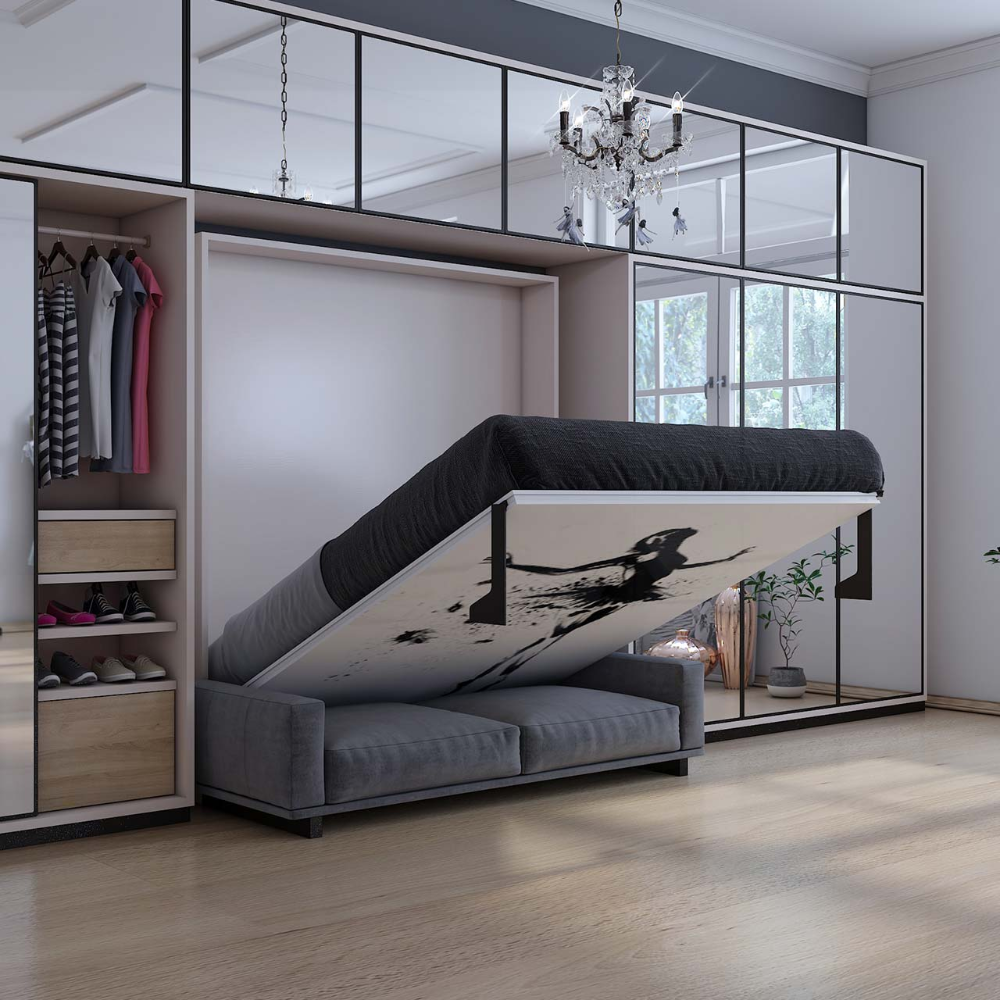 Cama plegable Vertical multifunción, mueble de dormitorio oculto