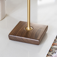 Nouvelle Lampe de Table Décorative en Bois de Noyer à LED, Rechargeable et Sans Fil, avec Sculpture sur Bois