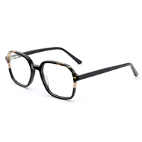 Montures de lunettes optiques tendance en acétate avec charnières à ressort pour hommes et femmes, légères, à la mode, verres transparents, style rétro