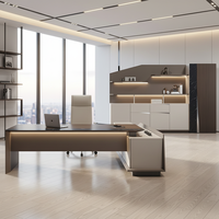 Bureaux de direction modernes en forme de L pour ordinateur, ensemble de luxe pour patron, directeur, PDG, table et chaise en bois, personnalisation de meubles