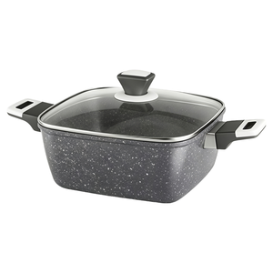 Ensemble de 10 casseroles de cuisine modernes <span class=keywords><strong>en</strong></span> <span class=keywords><strong>aluminium</strong></span> <span class=keywords><strong>recyclé</strong></span> de haute qualité, antiadhésives, avec poêle grill, faciles à nettoyer, finition marbrée - Product Image 4