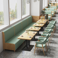Meubles de restaurant au design moderne, très demandés, ensemble table et chaises en cuir pour café