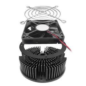 40w קוטר 133mm וגובה 40mm שחור אילגון עגול LED אור פין סנפיר אלומיניום cooler גוף קירור עם צירי זרימת מאוורר