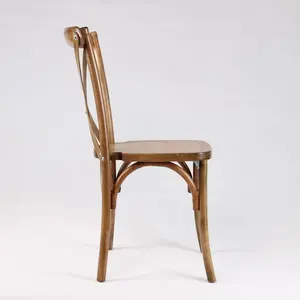 2022 Wholesale Stack Stackable Beech Birch Crossback Chair X Wedding Event Dining Wood Cross Back Chair