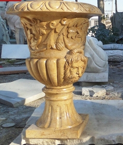 Bằng đá cẩm thạch trắng chậu hoa với khắc cho công viên sử dụng thanh lịch bằng đá cẩm thạch nồi đứng bao gồm - Product Image 4