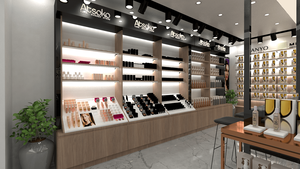 Custom Designed Whole Store <b>Display</b> <b>Stand</b> for Cosmetics LED Lighting Makeup <b>Display</b> Cabinet Duty-Free Shop Exhibition Container - Product Image 2