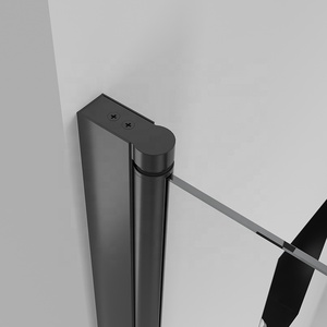 Marco de aluminio para baño, puerta de pivote oscilante doble, cuarto de <span class=keywords><strong>ducha</strong></span>, puerta de vidrio grueso de 8mm - Product Image 3