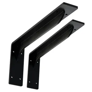 Factory Supplies Custom Black Colored Powder Coating Under Countertop Brackets Small Countertop Heavy Duty Shelf Bracket