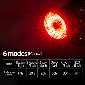 Luz trasera inteligente para bicicleta <span class=keywords><strong>de</strong></span> montaña y carretera, sensor <span class=keywords><strong>de</strong></span> freno, resistente al agua, luz trasera <span class=keywords><strong>de</strong></span> seguridad para ciclismo - Product Image 3