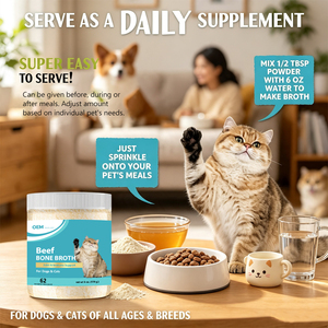 Poudre de Bouillon d'Os pour Animaux de Compagnie OEM/ODM, Stimulant d'Appétit, Vente en Gros, Nouveau Complément Nutritionnel pour Chiens et Chats - Product Image 3