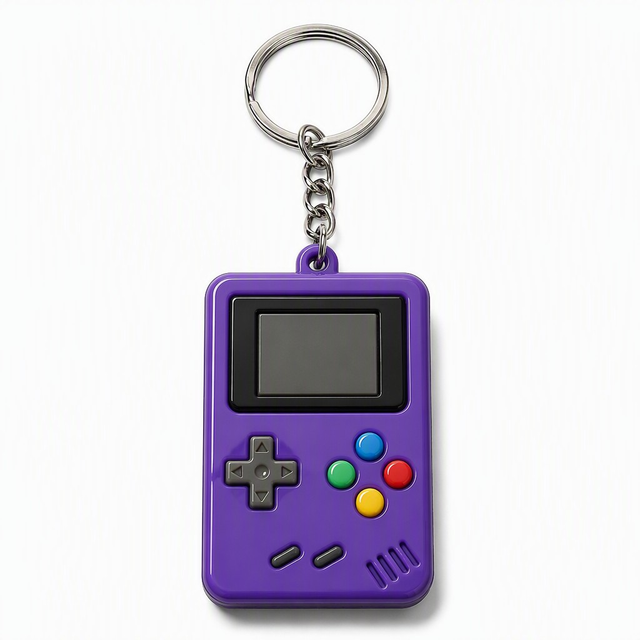 Retro Gaming Console 3D PVC Keychain Classic Handheld Game Boy Gamer Charm Gift