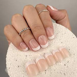 <span class=keywords><strong>Uñas</strong></span> Postizas Curvlife, 30 Piezas, <span class=keywords><strong>Cortas</strong></span>, Cuadradas, Francesas, Naturales, Acrílicas, Diseño Albaricoque, Cobertura Completa, Brillantes, <span class=keywords><strong>Color</strong></span> Nude, Pegamento para <span class=keywords><strong>Uñas</strong></span>, para Mujer, China - Product Image 5