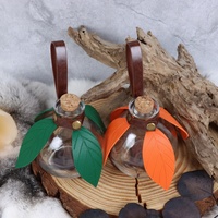 Bouteille de potion médiévale en verre enveloppée de cuir, accessoire de cosplay LARP Renaissance, bouteille de sorcière ou d'elfe pour décoration de costume de fête