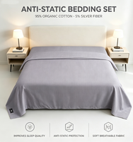 [Suite de certification complète] Drap de lit de mise à la terre en 95% coton biologique et 5% fibre d'argent pur, compatible FBA pour les marchés allemands, britanniques et scandinaves