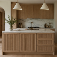Armoires de cuisine modernes APEX en chêne massif blanc rainuré, personnalisables, écologiques, finition brillante, garantie, avec Lazy Susan