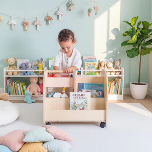 Étagère à livres pour enfants en bois, support de rangement durable et écologique de petite taille à forte capacité de charge pour les livres illustrés et le tri des jouets - Product Image 4