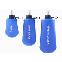 250ml 500ml Sans BPA TPU Pliable Lumière Flacon Doux Bouteille D'eau pour Courir Course Randonnée Escalade Sports