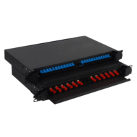 Simplex ODF LC UPC 24 Port 19 inci 1U serat kuncir dupleks tipe geser Panel Patch optik