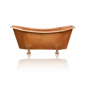 Modern Style Customized Shape Free Standing Durable Copper Bathtub for Adult Luxury Bath from Indian Exporter