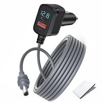 Cable de Alimentación JMAX 3M Starlink Mini de 100W 12V-24V, Adaptador de Encendedor de Cigarrillos a Cable de Alimentación CC con Puerto USB Tipo-C y Voltímetro