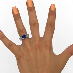 Anello Avvolgente con Zaffiro Blu per Donne, Stile Francese Chic, Gioiello Minimalista alla Moda, Regalo - Product Image 3