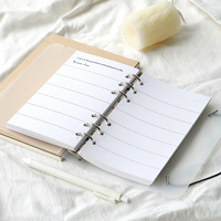 Diseño personalizado 6 anillos diario encuadernado de hojas sueltas Cuadernos de tapa dura planificador con cubierta de PVC transparente