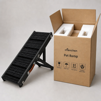 Robuste Hunderampe für Große Hunde Stabiler Holzrahmen Rutschfeste Teppichoberfläche Faltbare Hunderampe Höhenverstellbar Sofa-Bett