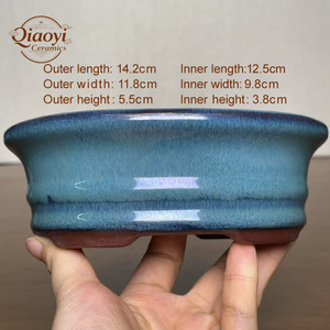 Vente en gros Yixing Céramique Bonsaï Pot Petit Multi-Style avec Porcelaine Bleu Glaçure pour la Maison Jardin Utilisation-Pots De <span class=keywords><strong>Fleurs</strong></span> Cuits <span class=keywords><strong>Jardinières</strong></span> - Product Image 3