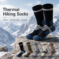 Chaussettes de randonnée en laine mérinos pour homme, épaisses, thermiques, à séchage rapide, avec coussinets, pour la randonnée hivernale, le ski, les sports de plein air