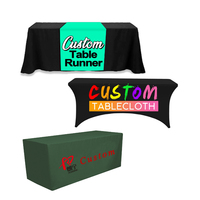 Housse de table personnalisée pour événements, impression de logo, couverture de table en spandex pleine couleur, publicité commerciale, salon professionnel, 6 pieds, 8 pieds