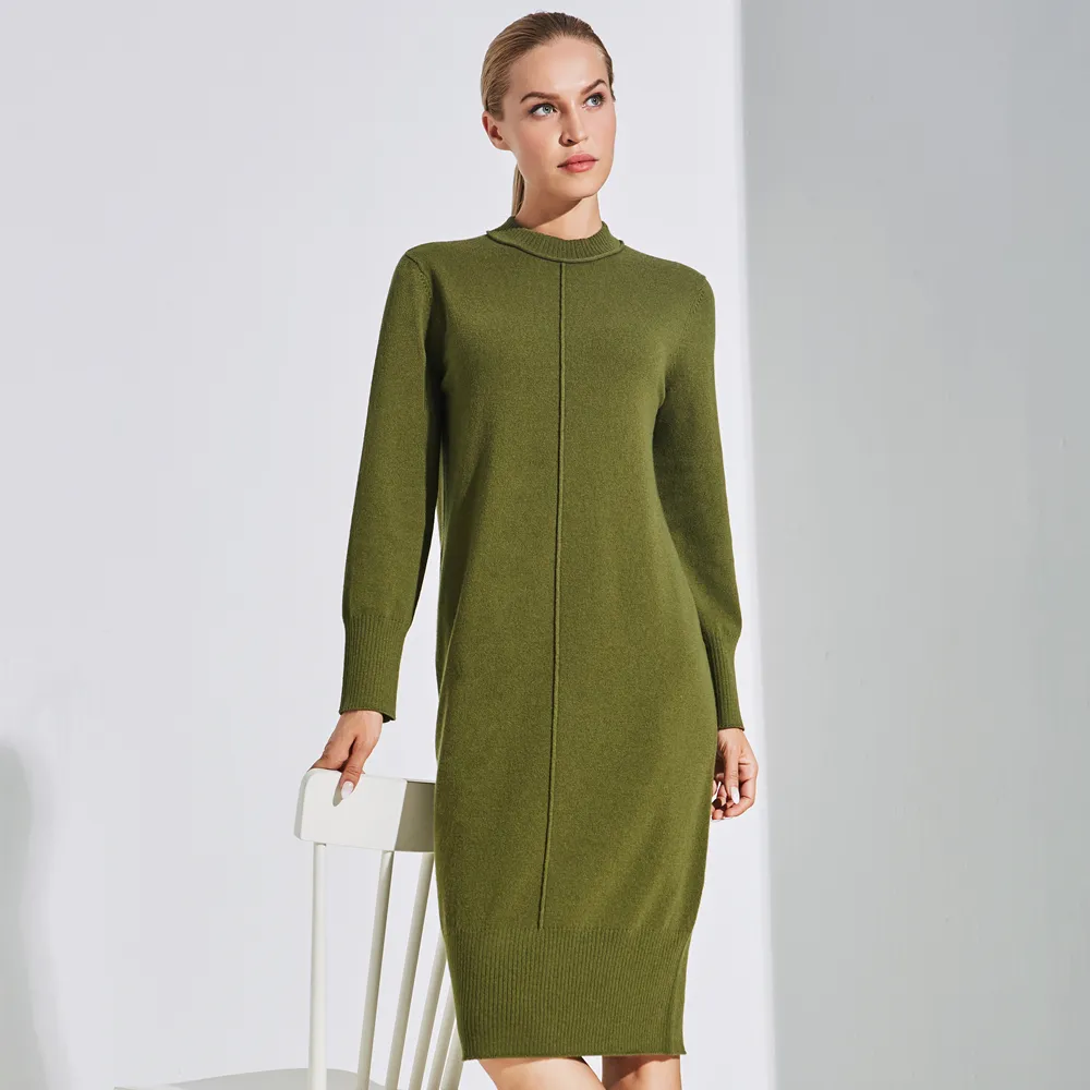 2023 FashionCasual Sweater Fashionable Popular Color Long Sleeve Women Sweater Like Cashmere Sweater Dress