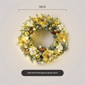 Guirlande <span class=keywords><strong>de</strong></span> <span class=keywords><strong>Noël</strong></span> pré-éclairée <span class=keywords><strong>de</strong></span> 40 à 60 cm avec lumières LED blanc chaud, décoration <span class=keywords><strong>de</strong></span> <span class=keywords><strong>Noël</strong></span> <span class=keywords><strong>lumineuse</strong></span> pour cheminée - Product Image 4