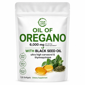 Cápsulas de Orégano en Gel, Ingredientes Veganos Certificados GMPC ISO, Alto Contenido de Carvacrol y Timokinona, para la Salud y Bienestar Diario, Venta al Por Mayor - Product Image 1
