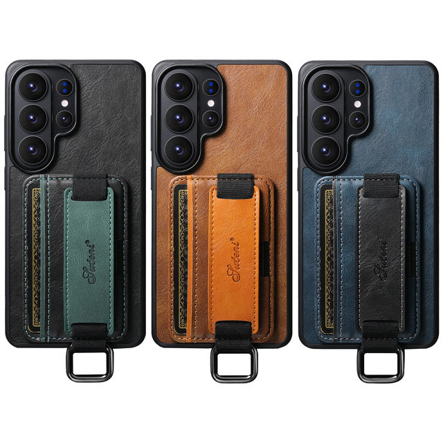 Luxury for Samsung Galaxy S26 Ultra Leather Case Multi Function Wristband Card Slot Holder Kickstand Wallet Phone Covers S25 S26
