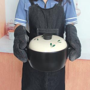 Set di grembiule da cucina per Chef di alta qualità nuovo stile personalizzato jeans grembiule guanti da forno presina Set per cucinare - Product Image 3