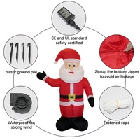 Décoration de jardin de Noël transfrontalière gonflable de 12 mètres en polyester, Mascotte Père Noël avec lumières LED intégrées