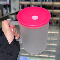 Nouveauté : Mug en verre à sublimation de 15 oz et 17 oz, transparent ou givré, pour café, lait, avec couvercles et poignée colorés