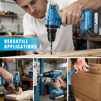 Perceuse sans fil, ensemble de perceuse électrique, mandrin sans clé de 3/8 po, 2 vitesses variables, 25+1 positions