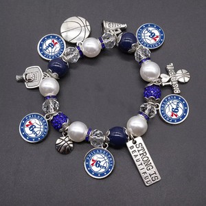 Braccialetto Personalizzato con Perline per Tifosi dei Philadelphia 76ers, <span class=keywords><strong>Accessori</strong></span> Sportivi per Calcio e Basket - Product Image 1