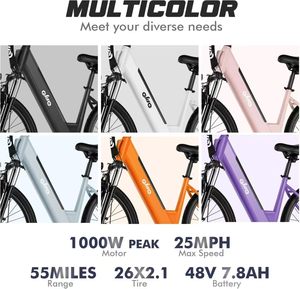 Free shipping in stock from US 26 inch <b>electric</b> city road bike 48V7.8AH lithium battery brushless motor <b>electric</b> bike - Product Image 5