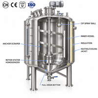 Cuve de mélange homogénéisatrice à double enveloppe en acier inoxydable SUS316L de 2000 L avec chauffage, refroidissement et regarderole
