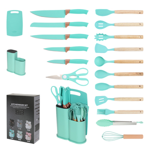 Juego <span class=keywords><strong>de</strong></span> cuchillos <span class=keywords><strong>de</strong></span> <span class=keywords><strong>cocina</strong></span> <span class=keywords><strong>de</strong></span> acero inoxidable <span class=keywords><strong>de</strong></span> 19 piezas <span class=keywords><strong>de</strong></span> fábrica al por mayor, utensilio <span class=keywords><strong>de</strong></span> <span class=keywords><strong>silicona</strong></span> y bloque <span class=keywords><strong>de</strong></span> corte <span class=keywords><strong>de</strong></span> cuchillos <span class=keywords><strong>de</strong></span> <span class=keywords><strong>cocina</strong></span> con caja <span class=keywords><strong>de</strong></span> regalo - Product Image 4