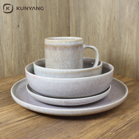 Ensemble de vaisselle de dîner de restaurant nordique vaisselle vintage assiette de luxe bol tasse ensemble de vaisselle en céramique pour la maison et la cuisine