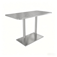 Ensemble de salle à manger de style industriel avec table carrée en acier inoxydable embossé + chaise pliante transparente ambrée