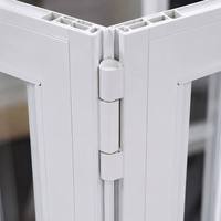Porte pliante en verre JCX 00271, cadre en alliage d'aluminium et PVC, écran en acier inoxydable, design pliable, style postmoderne, garantie 5 ans