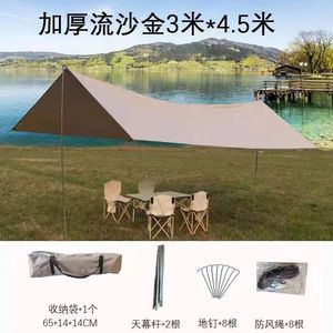 Outdoor Silver Coated <b>Canopy</b> <b>Tent</b> 3x3 To 4.5x6 Polyester Waterproof UV Protection Portable Camping Shelter Square Shape - Product Image 5