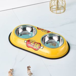 WOTAI Manufacturers Wholesale Colorful Cute Print Customisable Luxury <strong>Personalized</strong> Pet Stainless Steel <strong>Dog</strong> Double Food <strong>Bowl</strong> - Product Image 5