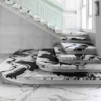 Panda Blanc Marbre Artificiel Quartz Pierre Dalle Table À Manger Comptoir Escalier Plancher Salon Caractéristique Mur Table Basse