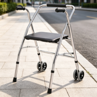 Déambulateur pliable léger pour seniors, aide à la mobilité antidérapante et anti-chute, support de marche pratique pour personnes âgées en extérieur